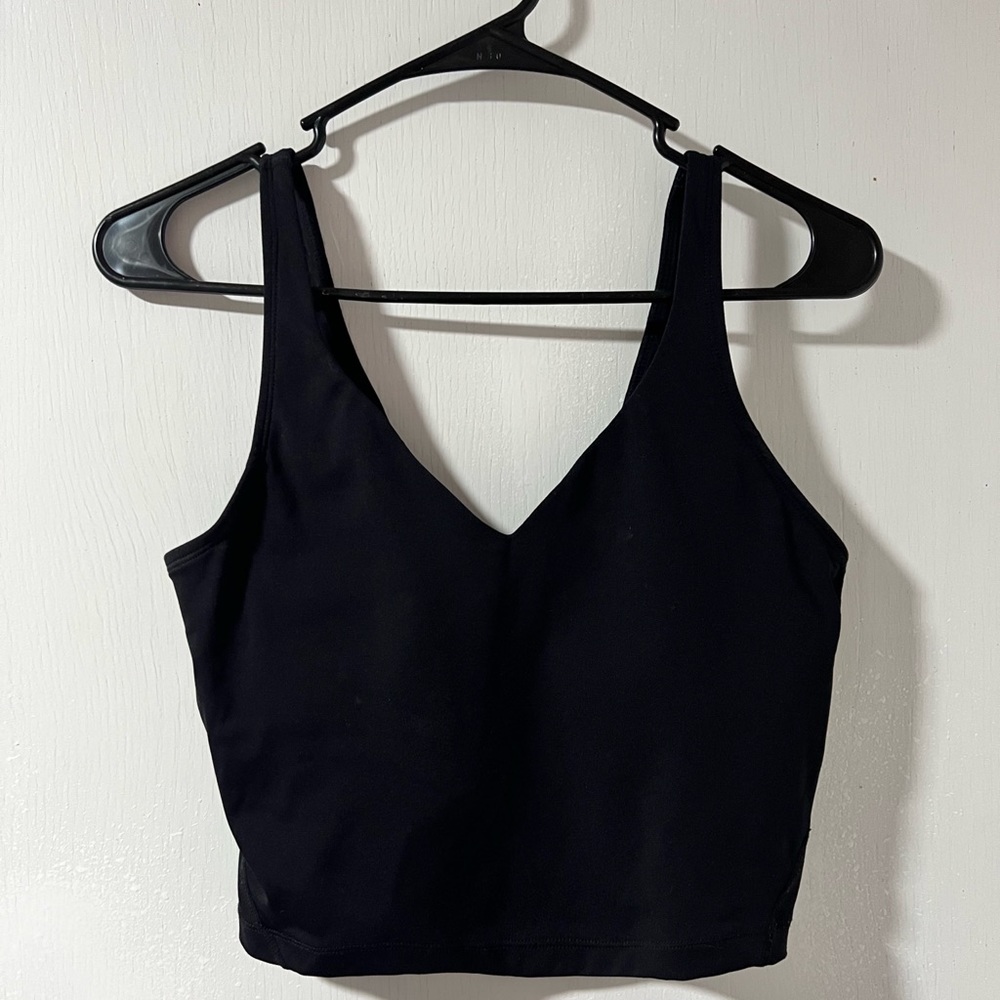 black cropped tank top
